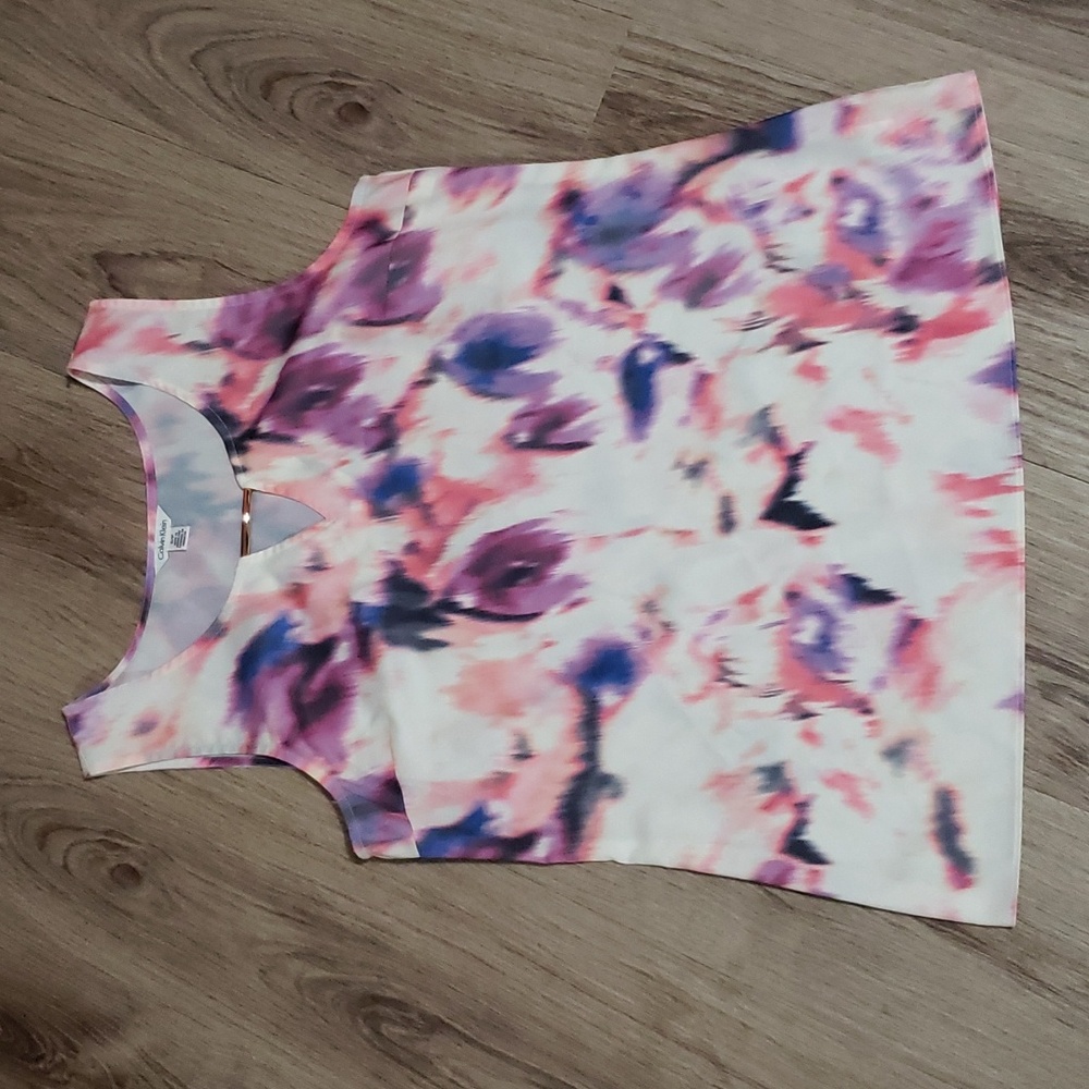 Calvin Klein Tie-Dye Tank Top Blouse